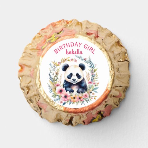 Panda Bear in Flowers Girls Birthday Girl Reeses Peanut Butter Cups