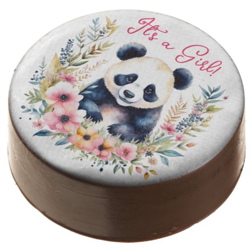 Panda Bear in Flowers Girls Its a Girl Chocolate Covered Oreo