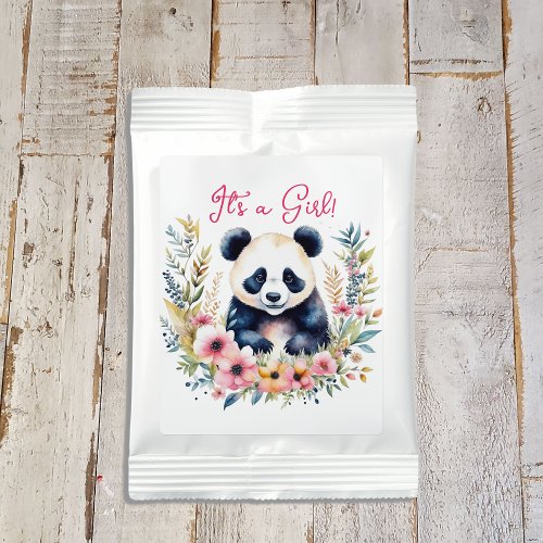Panda Bear in Flowers Girls Its a Girl Lemonade Drink Mix