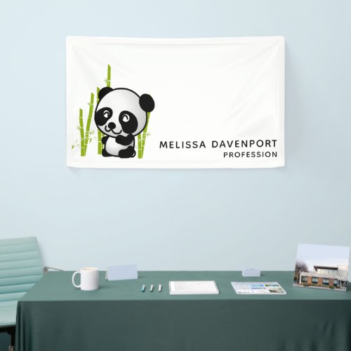 Panda bear in his little bamboo grove banner