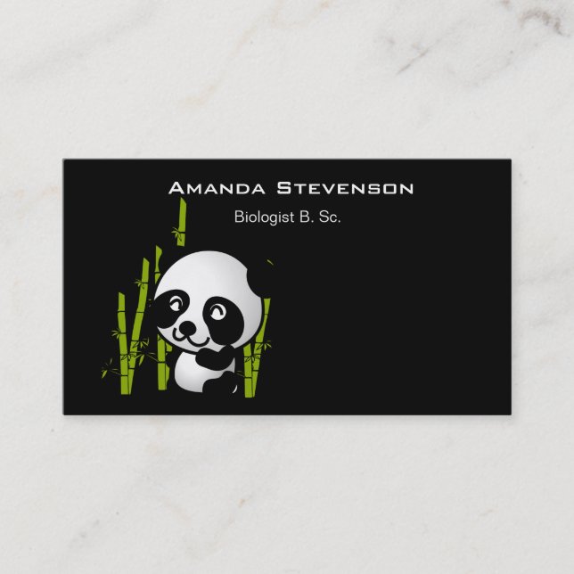 Panda bear in his little bamboo grove business card (Front)