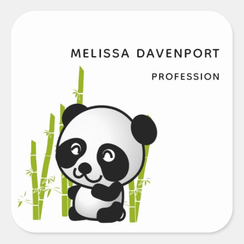 Panda bear in his little bamboo grove square sticker