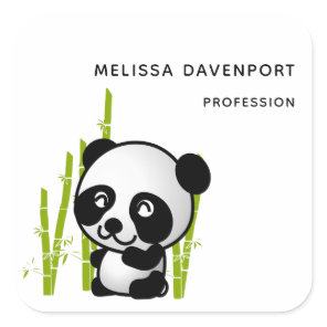 Panda bear in his little bamboo grove square sticker