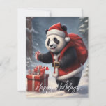  Panda Bear in Santa Suit Holiday Card