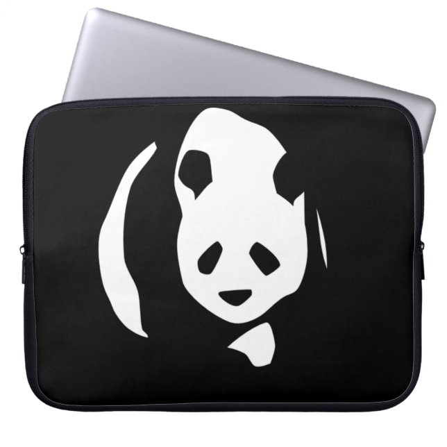Panda Bear in Silhouette Laptop Sleeve (Front)
