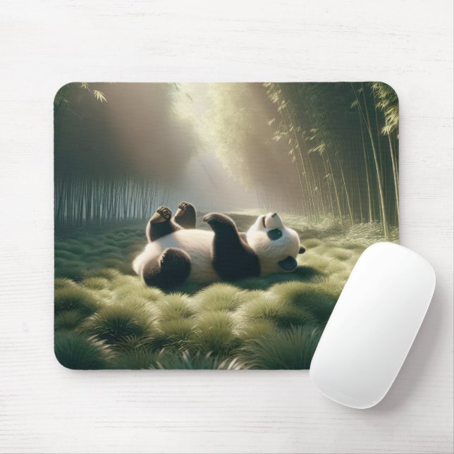 Panda Bear In Sunshine Mouse Pad (With Mouse)