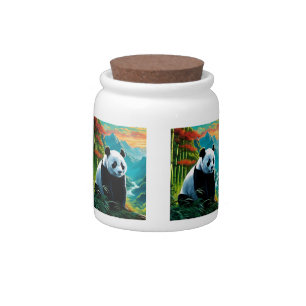 Panda Bear in the clouds Candy Jar