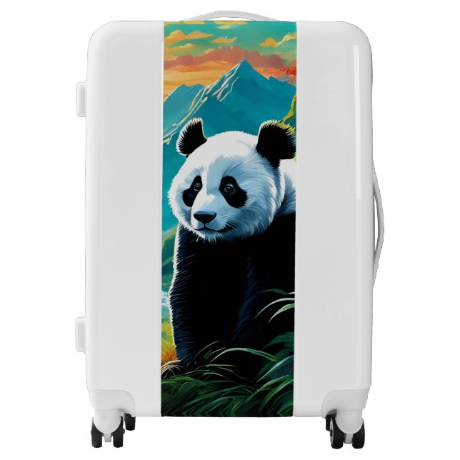 Panda Bear in the clouds Luggage (Front)