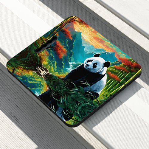 Panda Bear in the clouds Seat Cushion