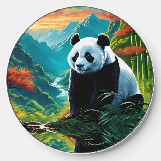 Panda Bear in the clouds Wireless Charger (Front)