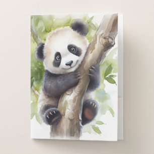 Panda Bear In Tree  Pocket Folder