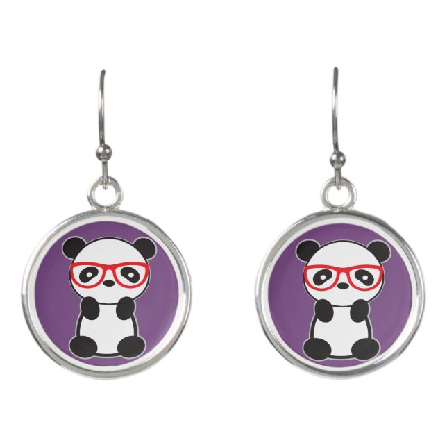 Panda Bear Jewelry - Leon The Panda Bear Earrings (Front)