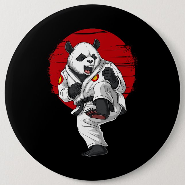 Panda Bear Karate Button (Front)