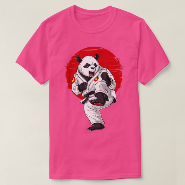Panda Bear Karate Kickboxing Kung Fu Taekwondo Mar T-Shirt (Design Front)
