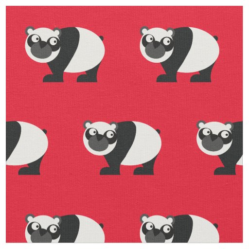 Panda Bear Kid Baby Nursery Red Fabric