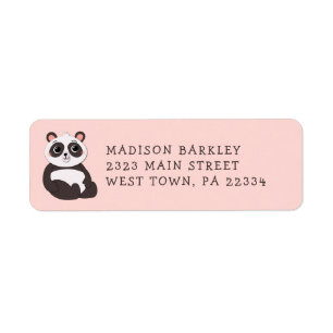 Panda Bear Kid's Cute Return Address Label