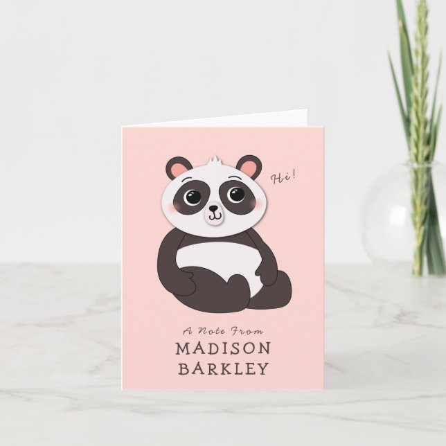 Panda Bear Kid's Cute Stationary Cards (Front)