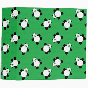 Panda bear laying on grass 3 ring binder