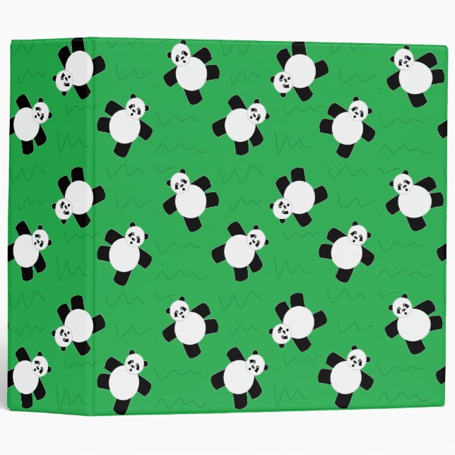 Panda bear laying on grass 3 ring binder (Front/Spine)