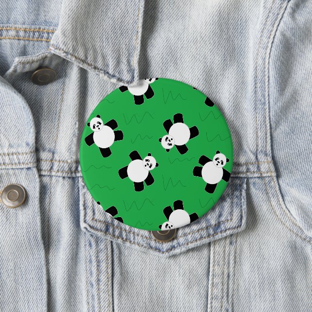 Panda bear laying on grass button (In Situ)