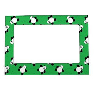 Panda bear laying on grass magnetic frame