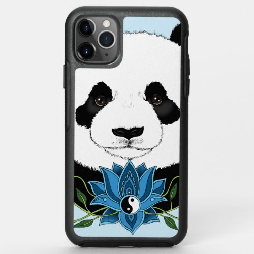 Panda Bear Lotus flower Blue OtterBox Symmetry iPhone 11 Pro Max Case
