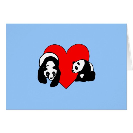 Panda Bear Love Cards (Front Horizontal)
