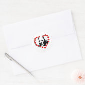 Panda Bear Love Classic Round Sticker (Envelope)