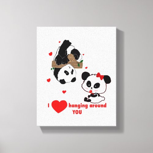Panda Bear Love Couple _ Man to Woman Gift Idea Canvas Print