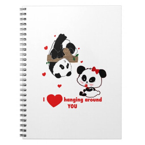 Panda Bear Love Couple _ Man to Woman Gift Idea Notebook