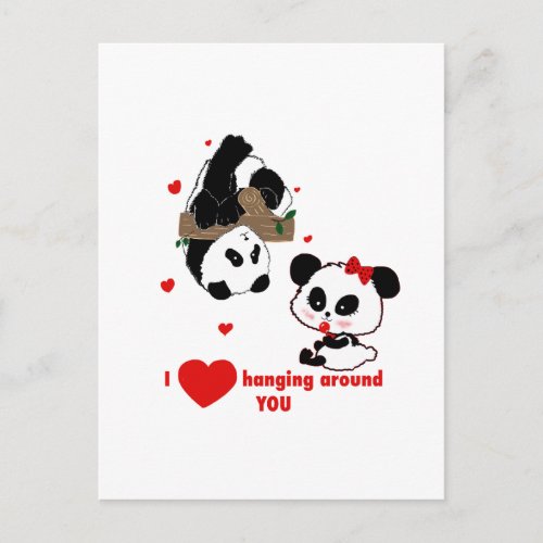 Panda Bear Love Couple _ Man to Woman Gift Idea Postcard