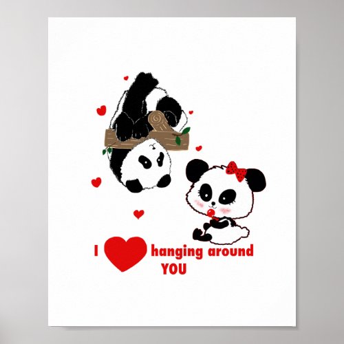 Panda Bear Love Couple _ Man to Woman Gift Idea Poster