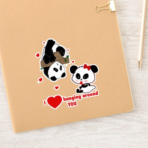 Panda Bear Love Couple _ Man to Woman Gift Idea Sticker