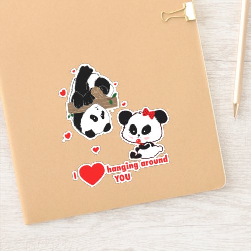 Panda Bear Love Couple _ Man to Woman Gift Idea Sticker