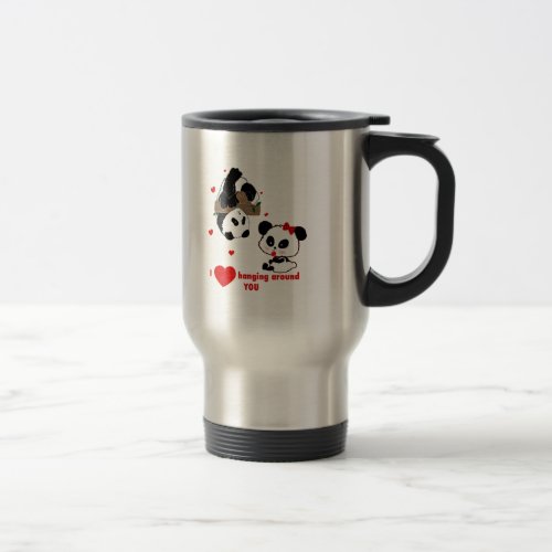 Panda Bear Love Couple _ Man to Woman Gift Idea Travel Mug