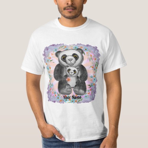 Panda Bear Love custom name T_Shirt