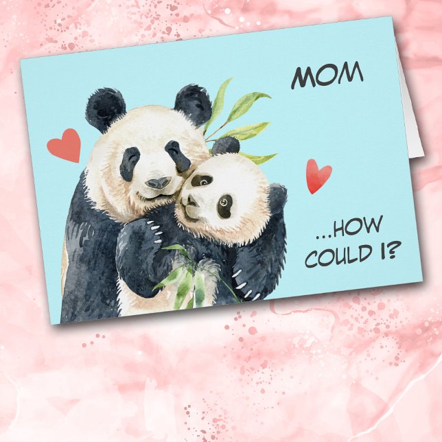 Panda Bear Love Mom Mother's Day Card (Creator Uploaded)