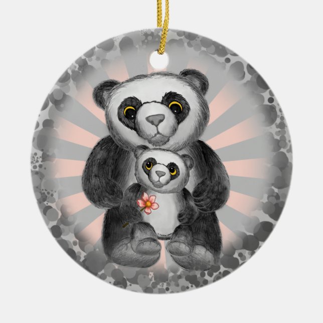 Panda Bear Love  ornament (Front)