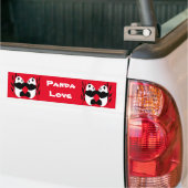 Panda Bear Love Red Bumper Sticker (On Truck)