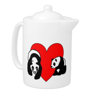 Panda Bear Love Teapot