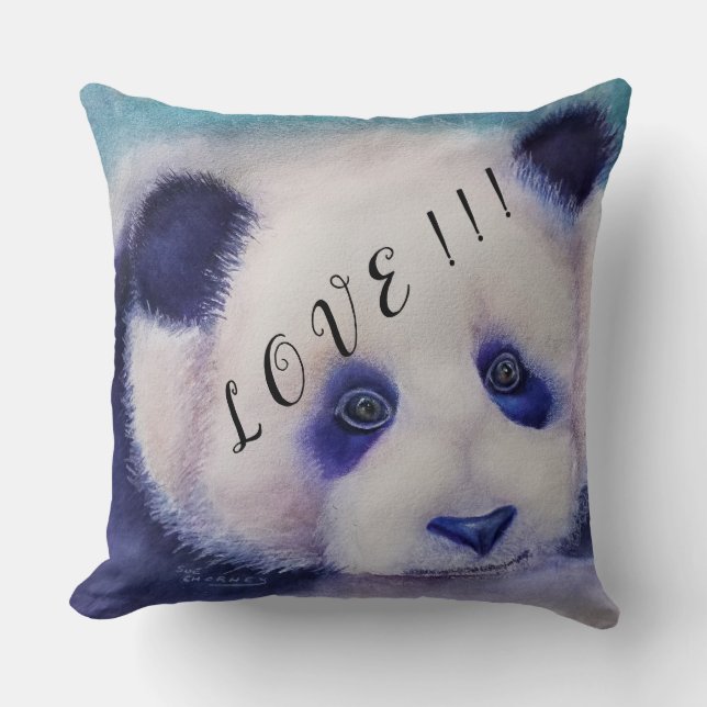 PANDA BEAR LOVE THROW PILLOW (Front)