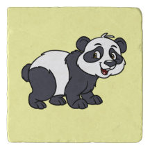 Panda Bear Marble Stone Trivet