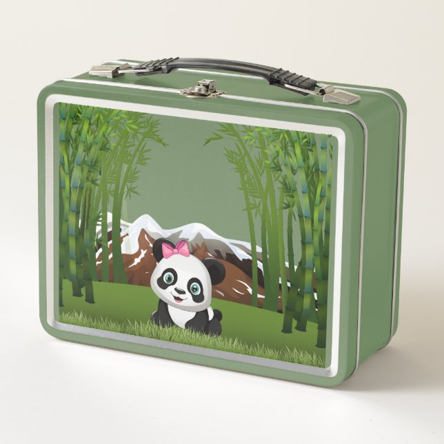 Panda Bear Metal Lunch Box (Front)