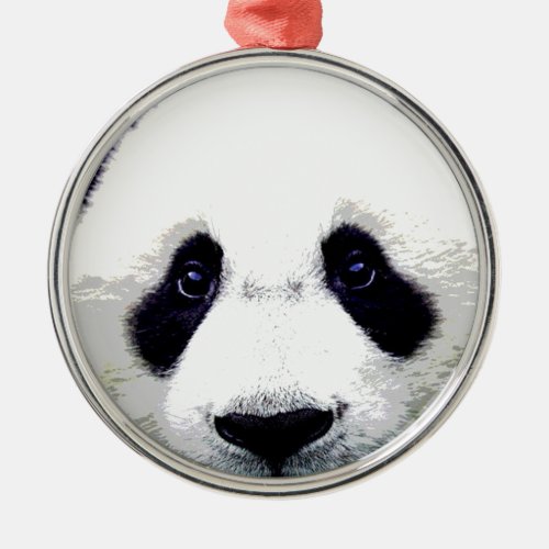 Panda Bear Metal Ornament