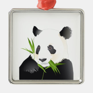 Panda Bear Metal Ornament