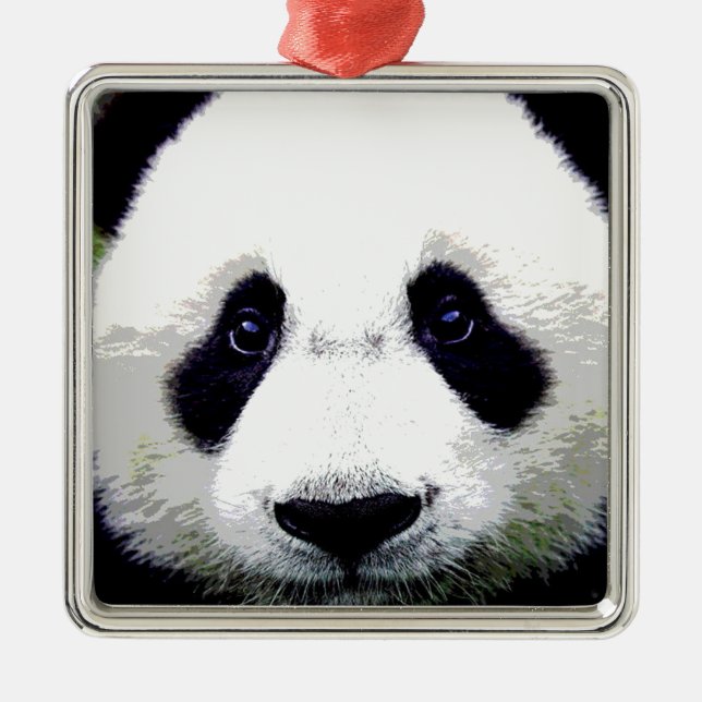 Panda Bear Metal Ornament (Front)