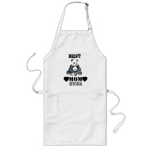 PANDA BEAR MOM AND BABY LONG APRON  PANDA GIFT 