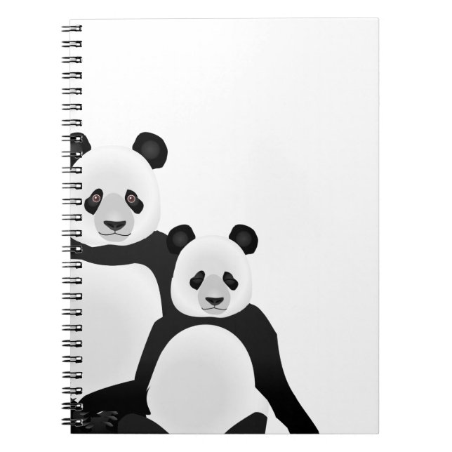 Panda Bear Mom and Cub Notebook (Front)