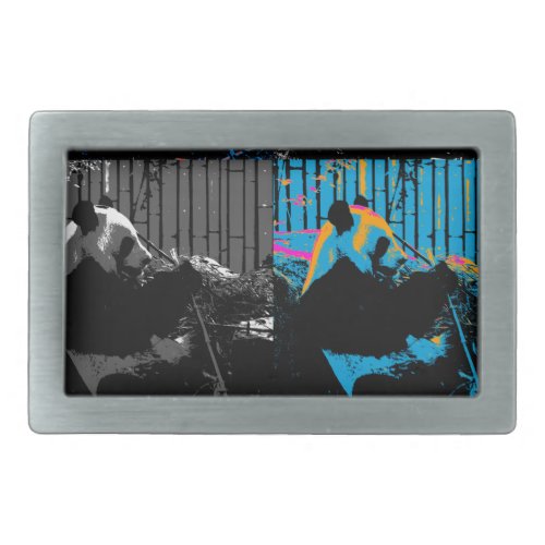 Panda Bear Multi_panel Modern Art Design Belt Buckle