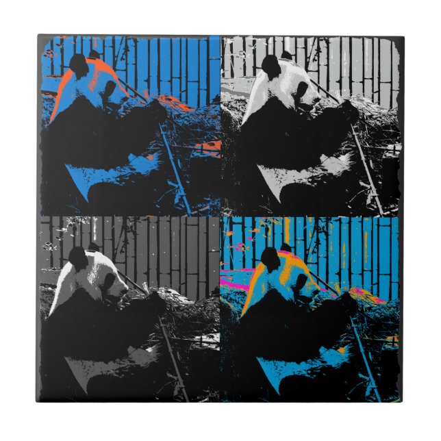 Panda Bear Multi-panel Modern Art Design Ceramic Tile (Front)